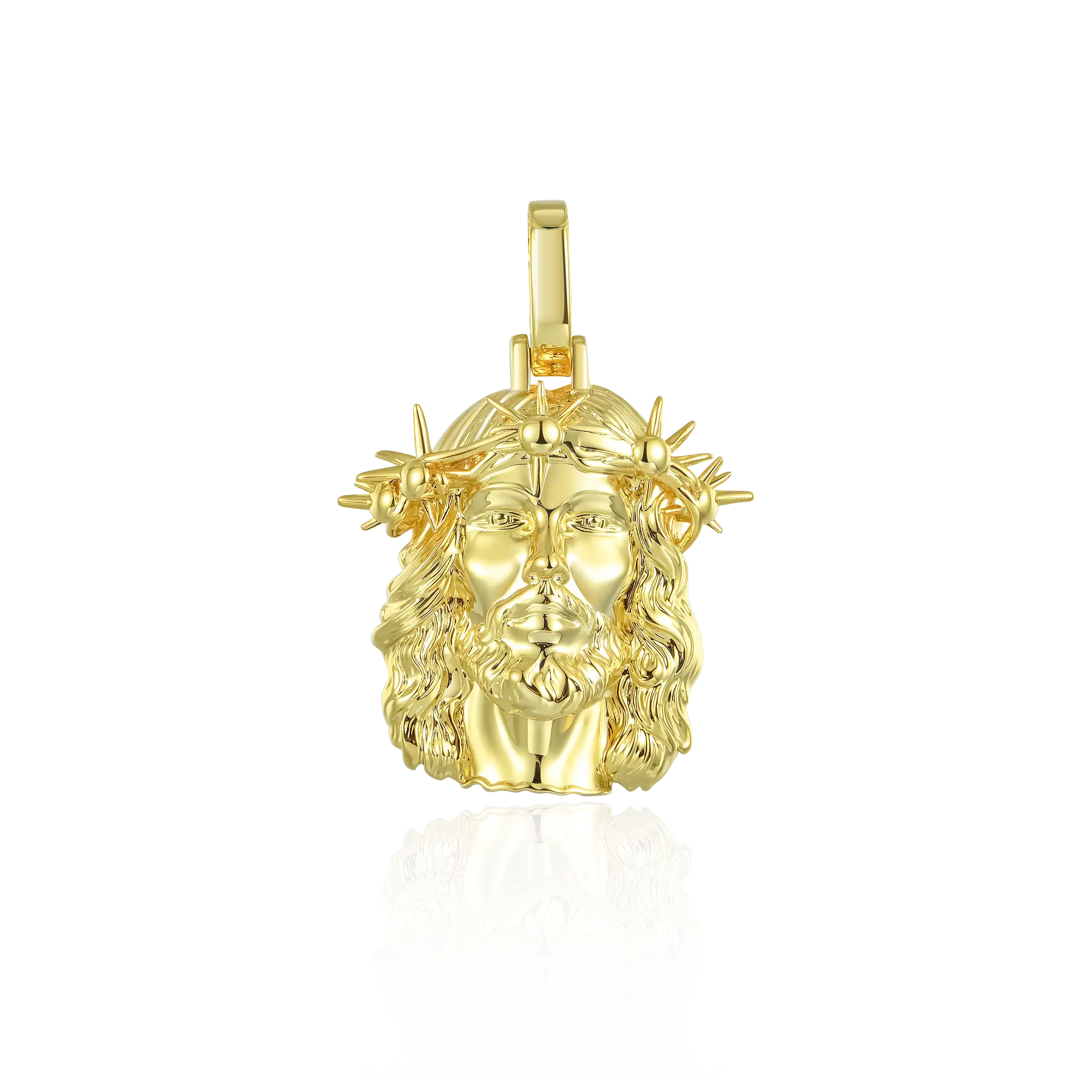 Jesus Piece Plain Gold Pendant - Micro