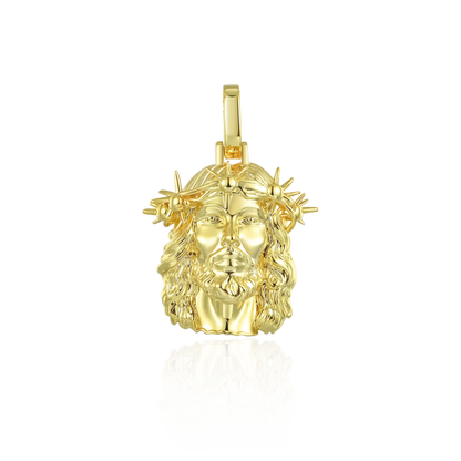 Jesus Piece Plain Gold Pendant - Micro