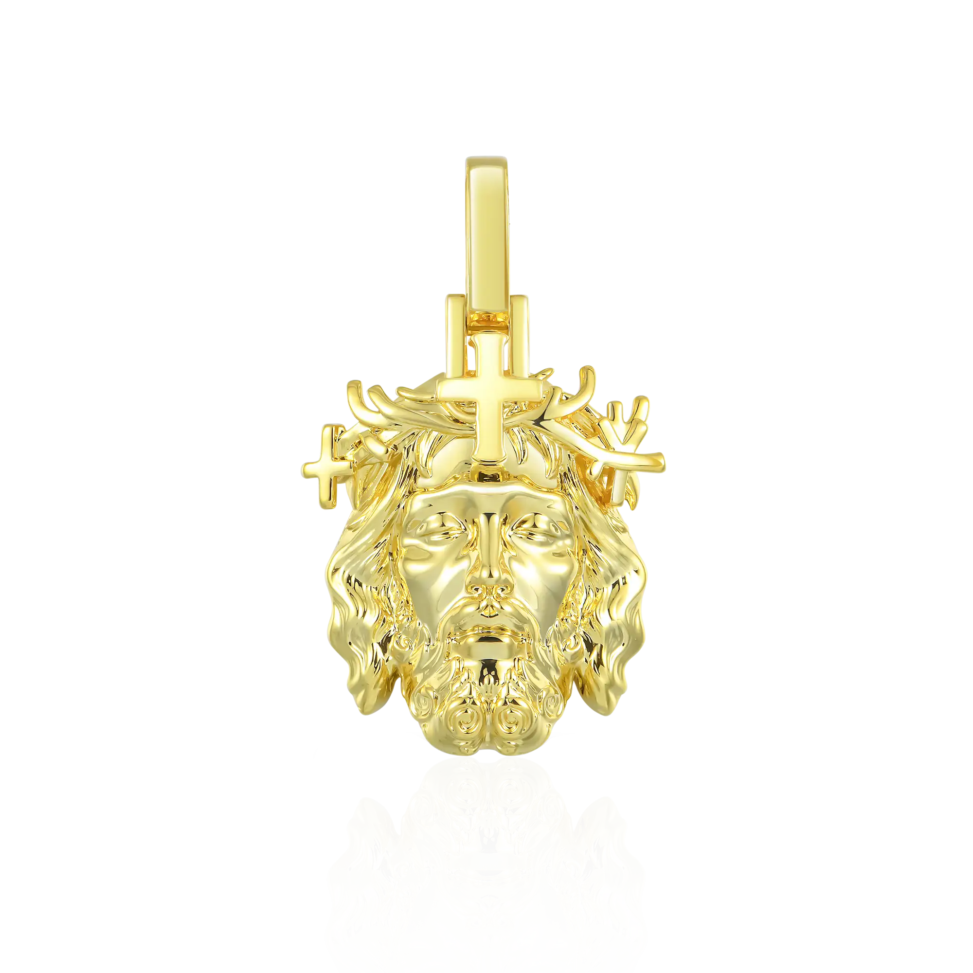 Jesus Piece Plain Gold Pendant - Micro