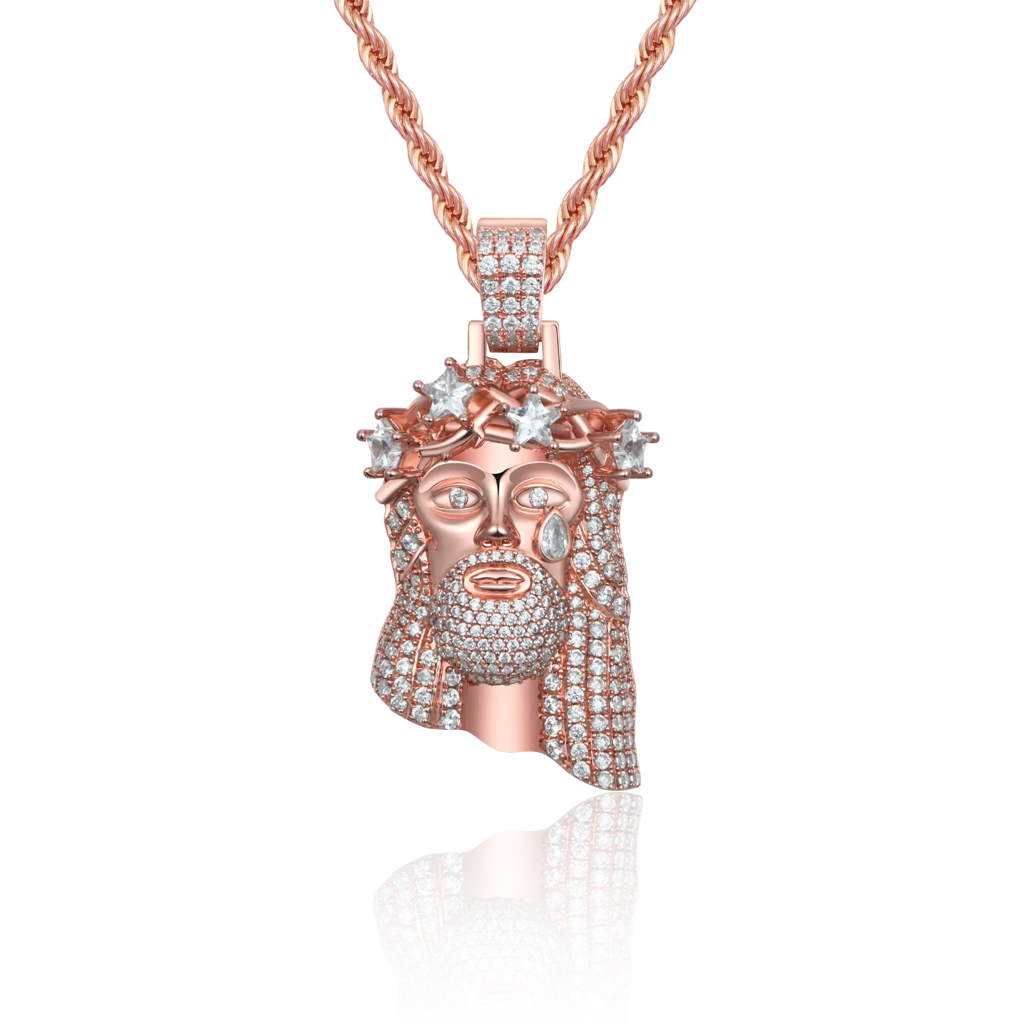 Small Brass Stellar Jesus Pendant