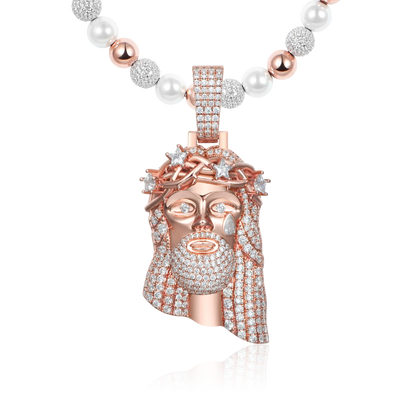 Rose Gold Stellar Jesus Pendant - Medium