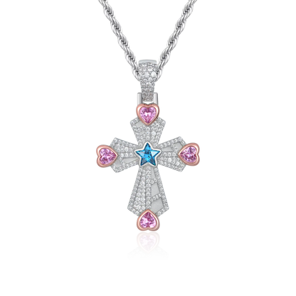 Mini chiesa LaFlare con pendente a forma di croce ghiacciata