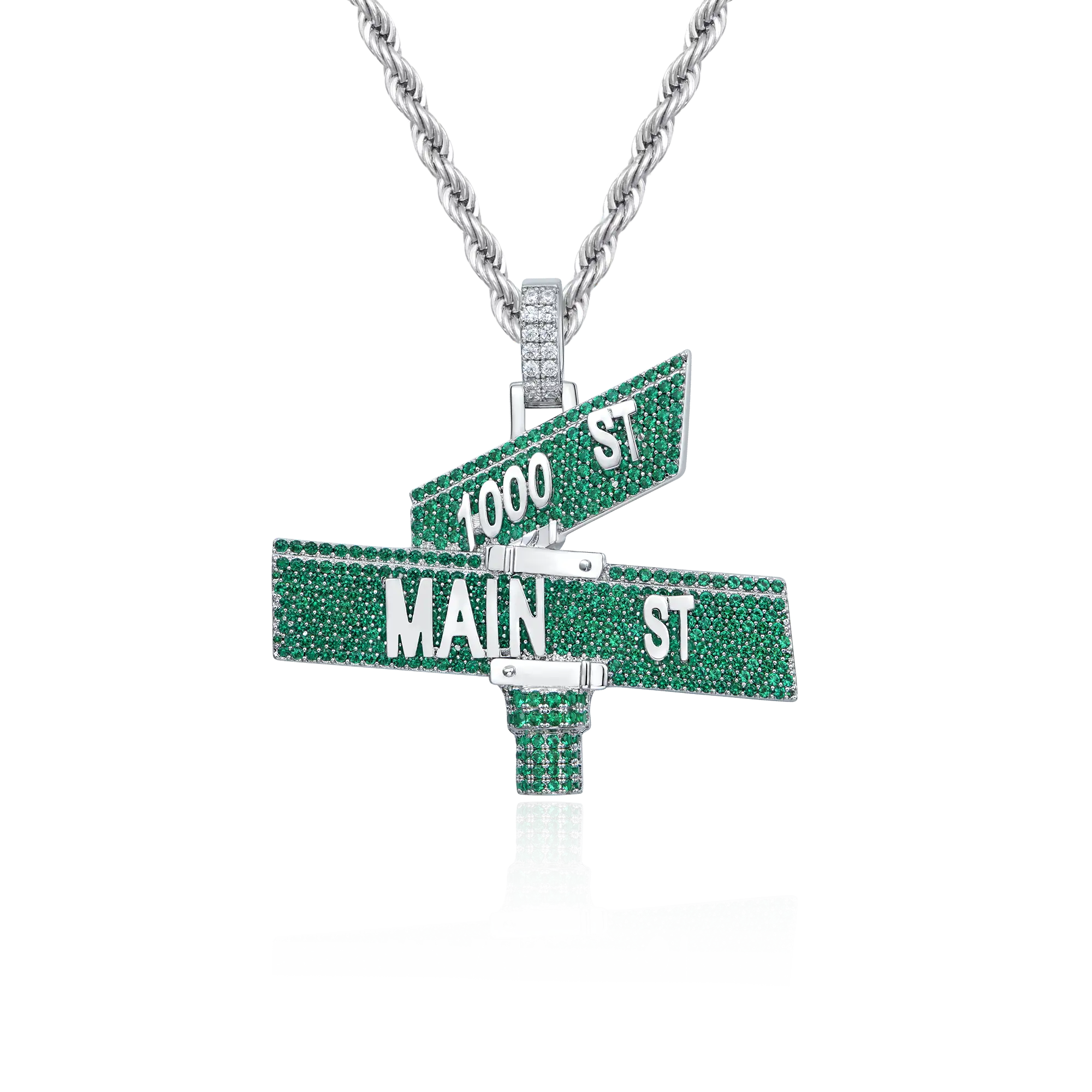 Custom Iced Street Sign Pendant