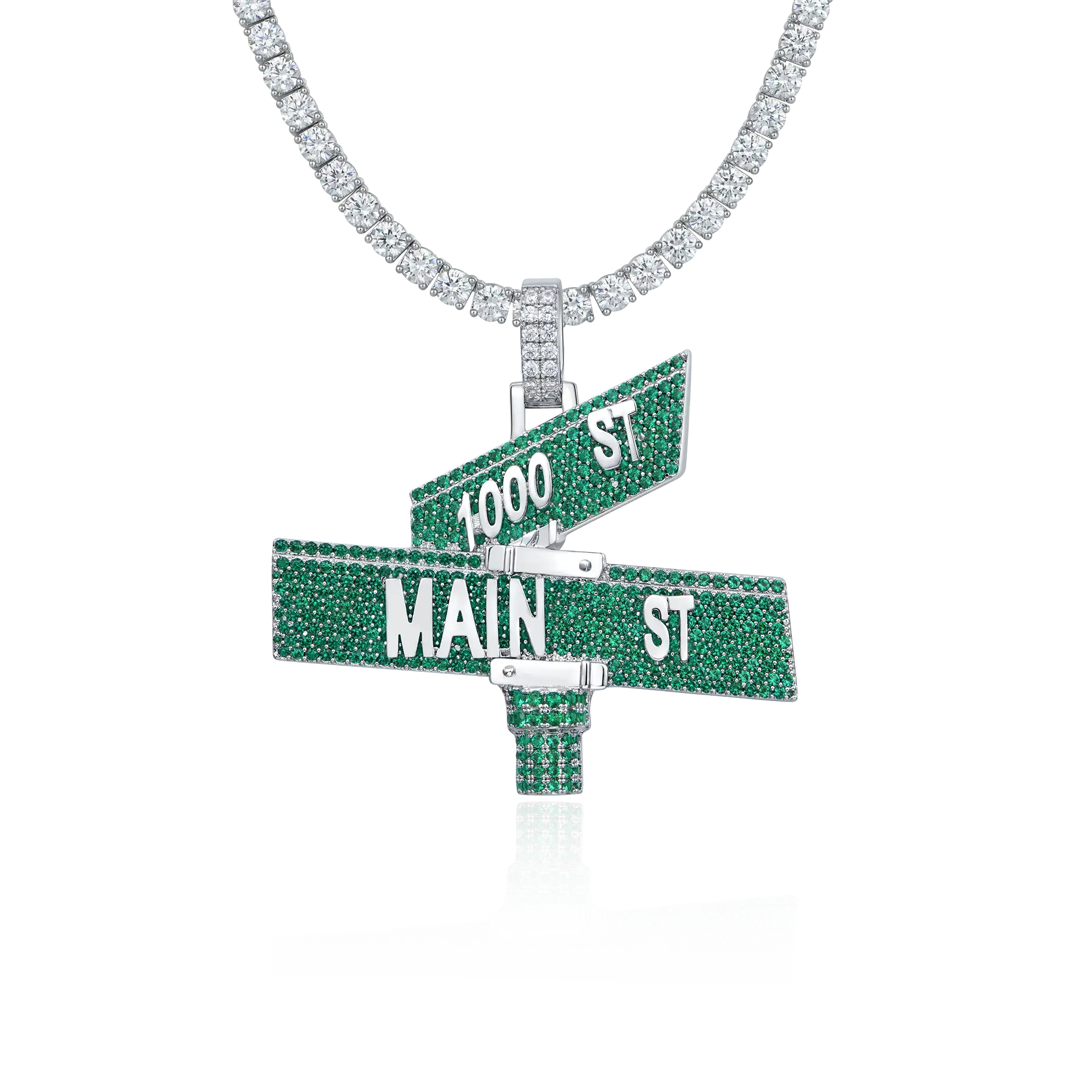 Custom Iced Street Sign Pendant