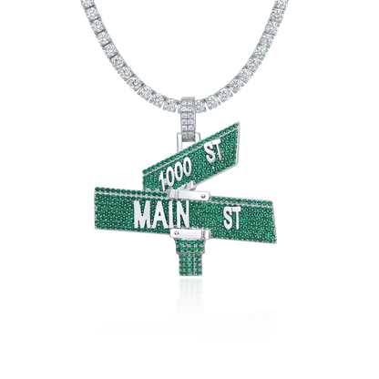 Custom Iced Street Sign Pendant