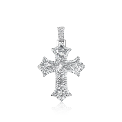 Ciondolo incrociato sacro di moissanite - medium