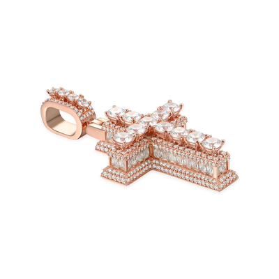 Brilliance Layered Cross Pendant - Rose Gold