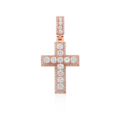Moissanite Brilliance Layered Cross Pendant