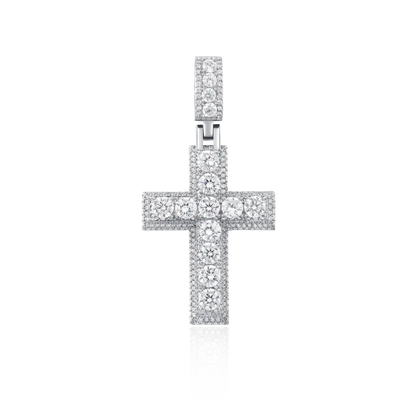 Moissanite Brilliance Layered Cross Pendant