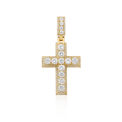 Moissanite Brilliance Layered Cross Pendant