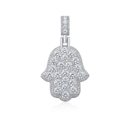 Moissanite Brilliance Layered Hamsa Pendant