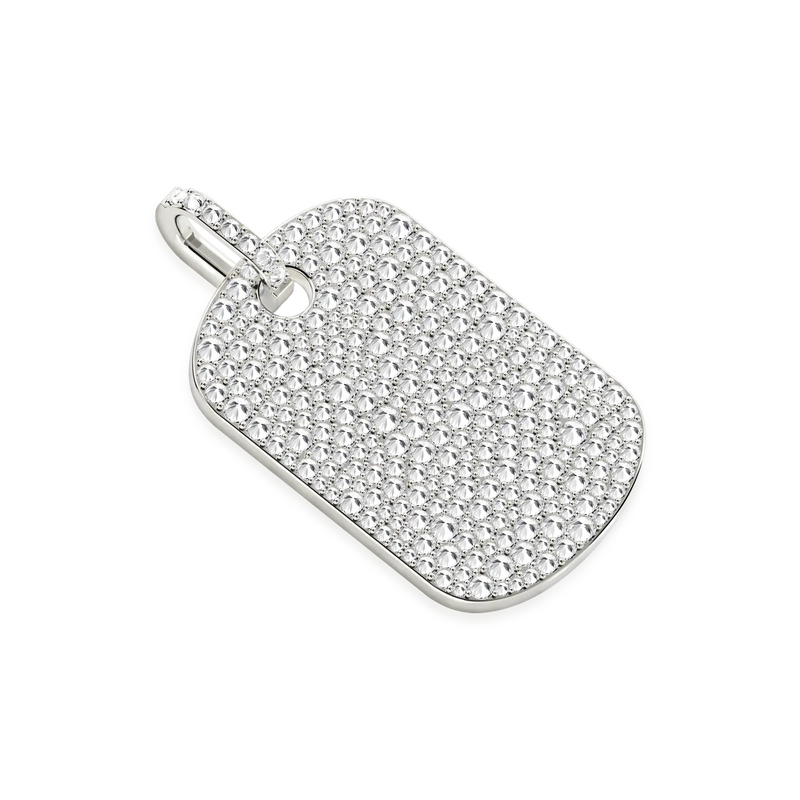 Reverse Set Diamond Dog Tag Pendant - APORRO