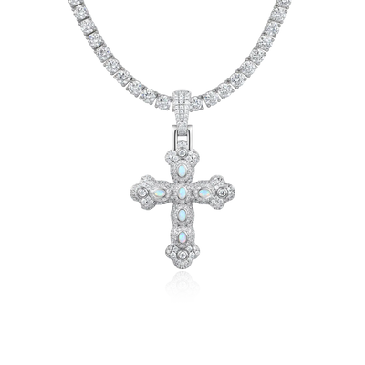 Opal Bloom Kreuzanhänger