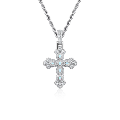 Opal Bloom Kreuzanhänger