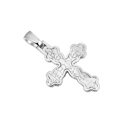 Ciondolo croce di fioritura opale moissanite