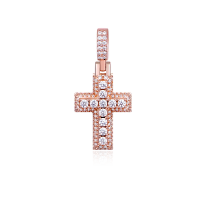 Moissanite Brilliance Layered Cross Pendant - Small