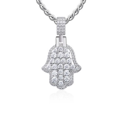 Ciondolo Hamsa a strati di brillantezza delle donne - Small