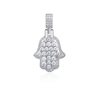 Moissanite Brilliance Layered Hamsa Pendant - Small