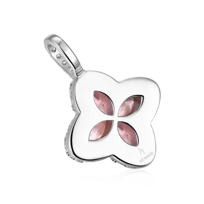 Colgante Trébol Luminoso Helado - Diamante Rosa