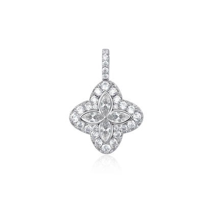Iced Luminous Clover Pendant & Earring Set