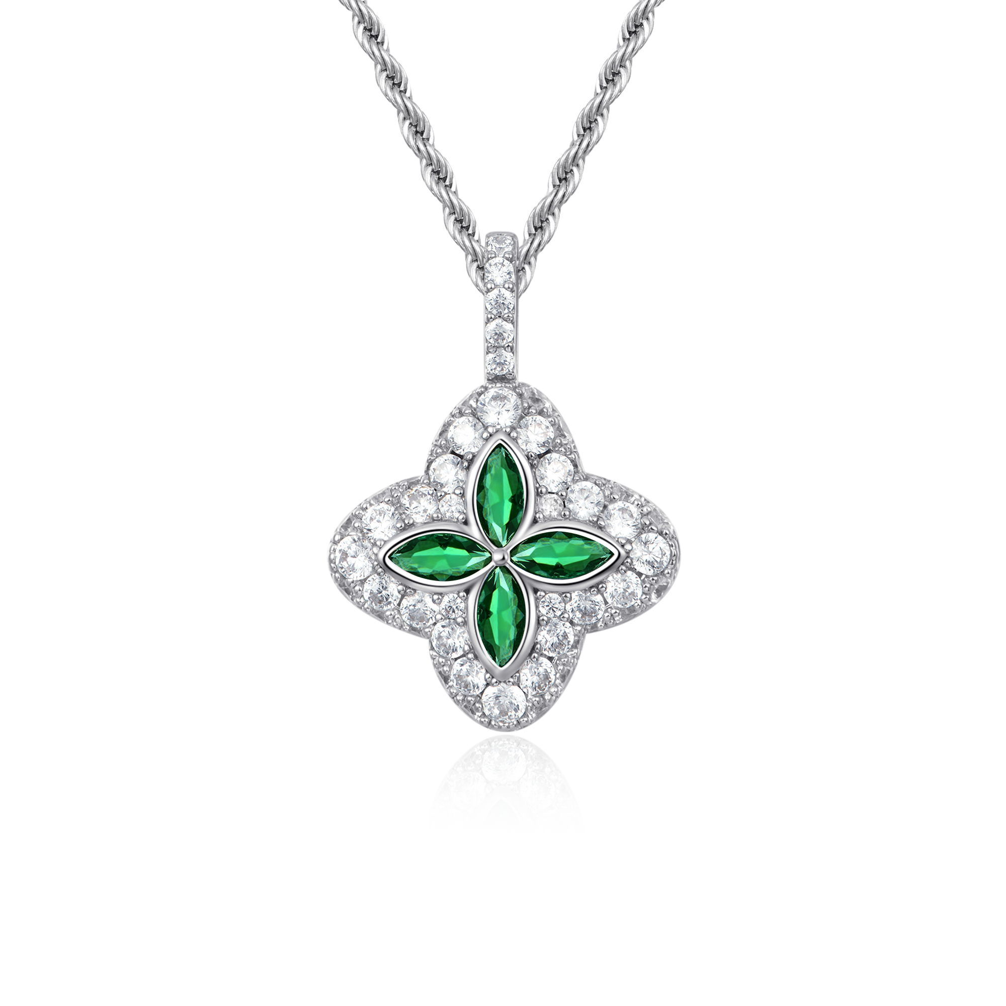 Moissanite Luminous Clover Pendant