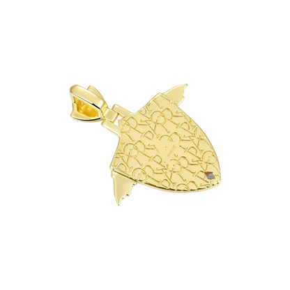 Moissanite Archangel Shield Pendant - Medium