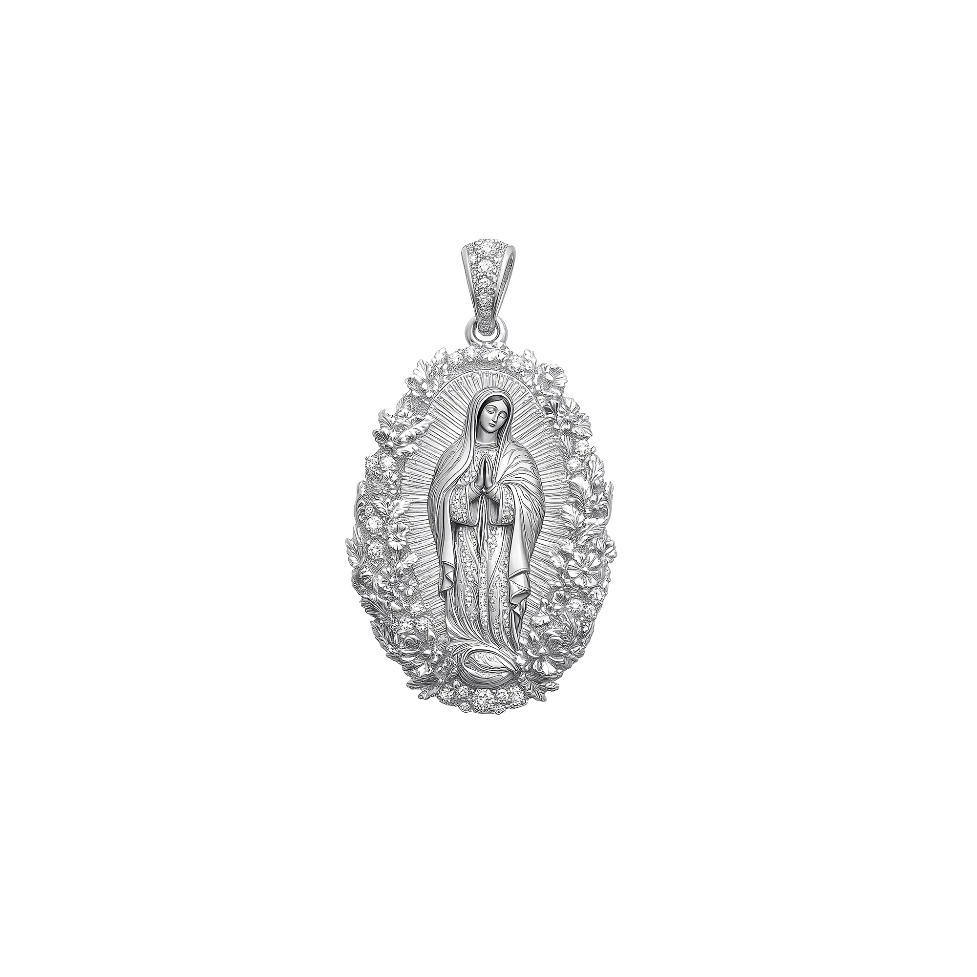 Colgante Moissanite Saint Mary Floral Grace