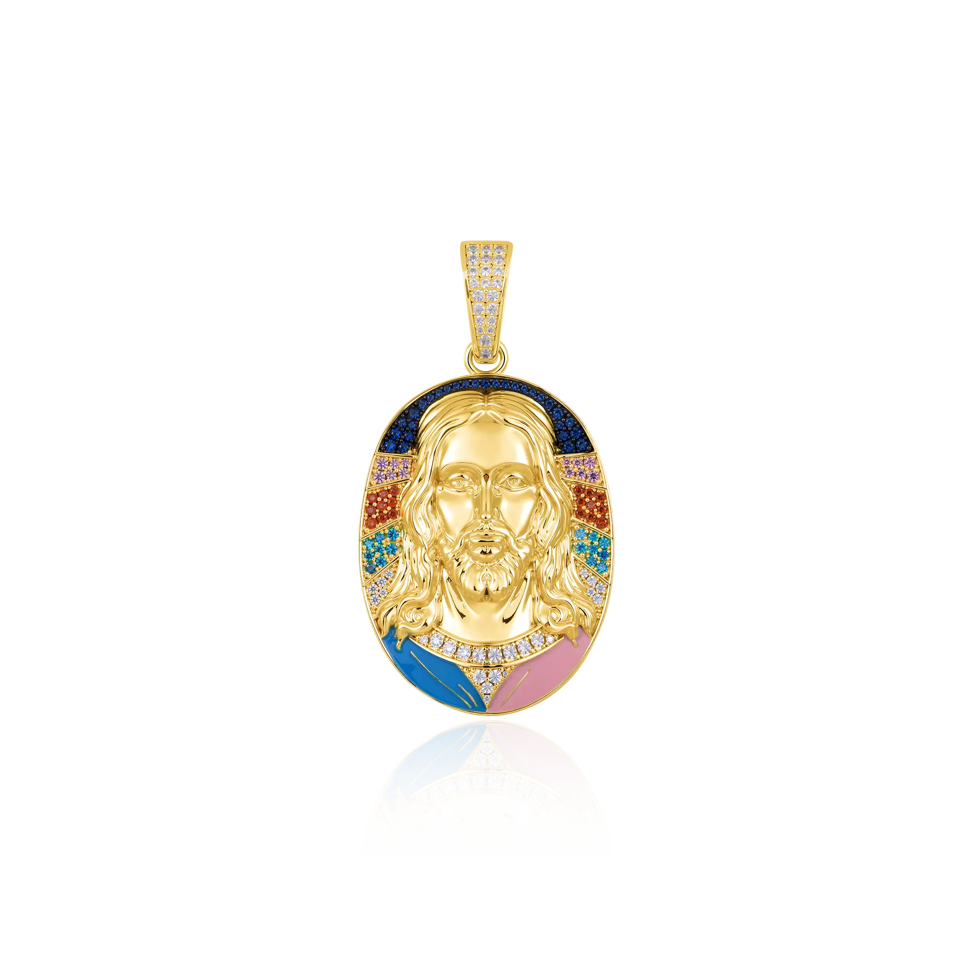 Radiant ícono Jesús colgante - 38 mm