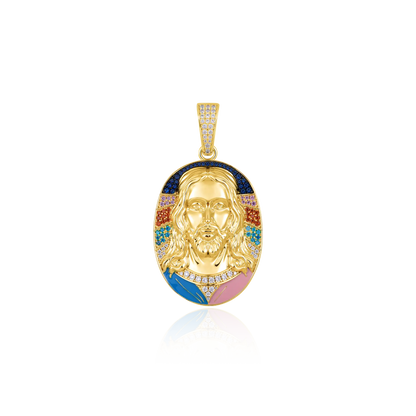 Radiant ícono Jesús colgante - 38 mm