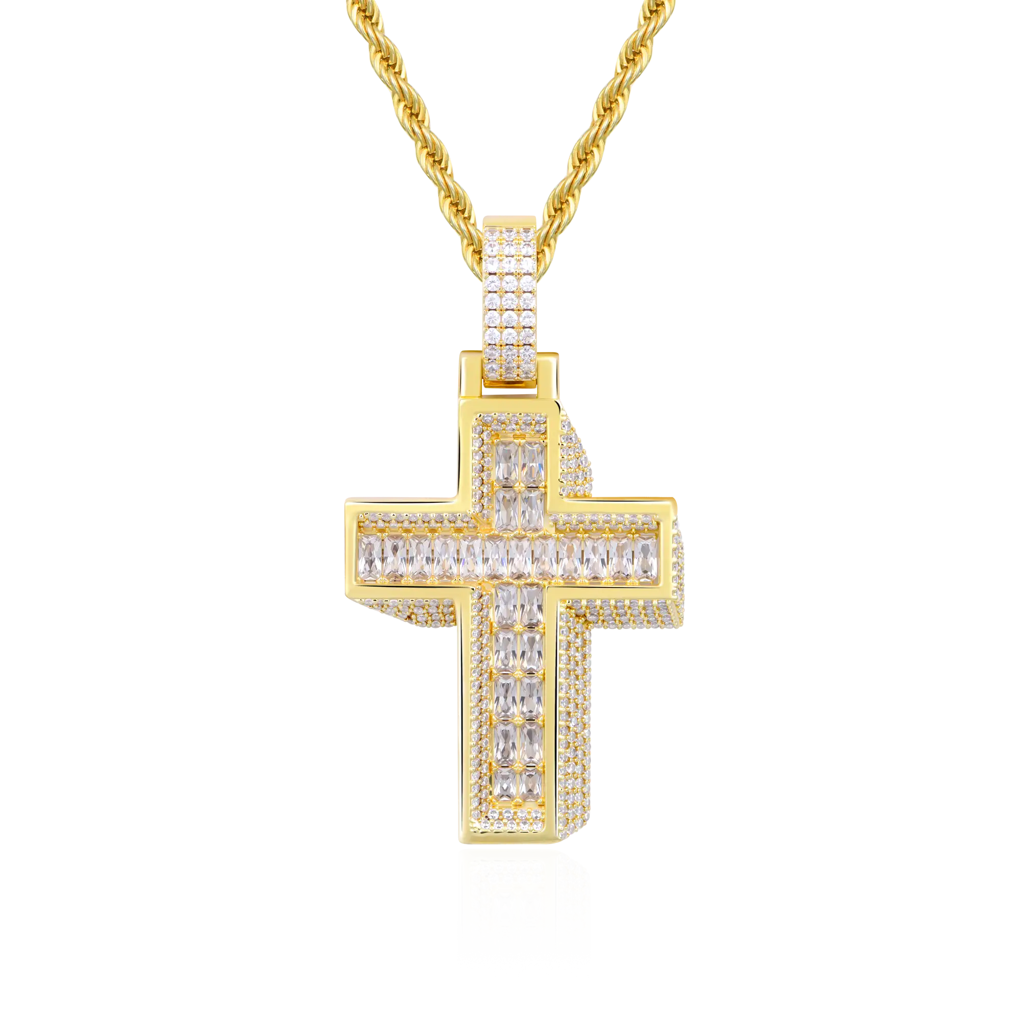Apolo Cross Brilliant 3D Slanted Cross Pendant Men’s Jewellery – APORRO® EUROPE