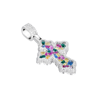 Vibrant Fancy-Cut Cross Pendant