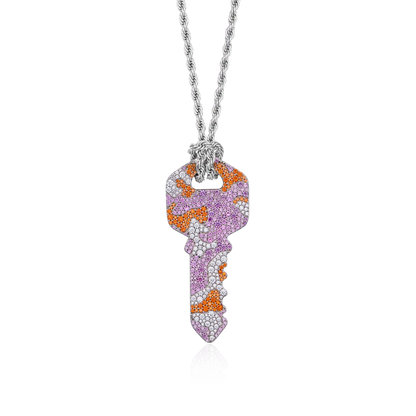 Pendentif Clé Camo - Camo Rose