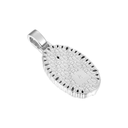 Brilliant Pear Halo Virgin Mary Pendant