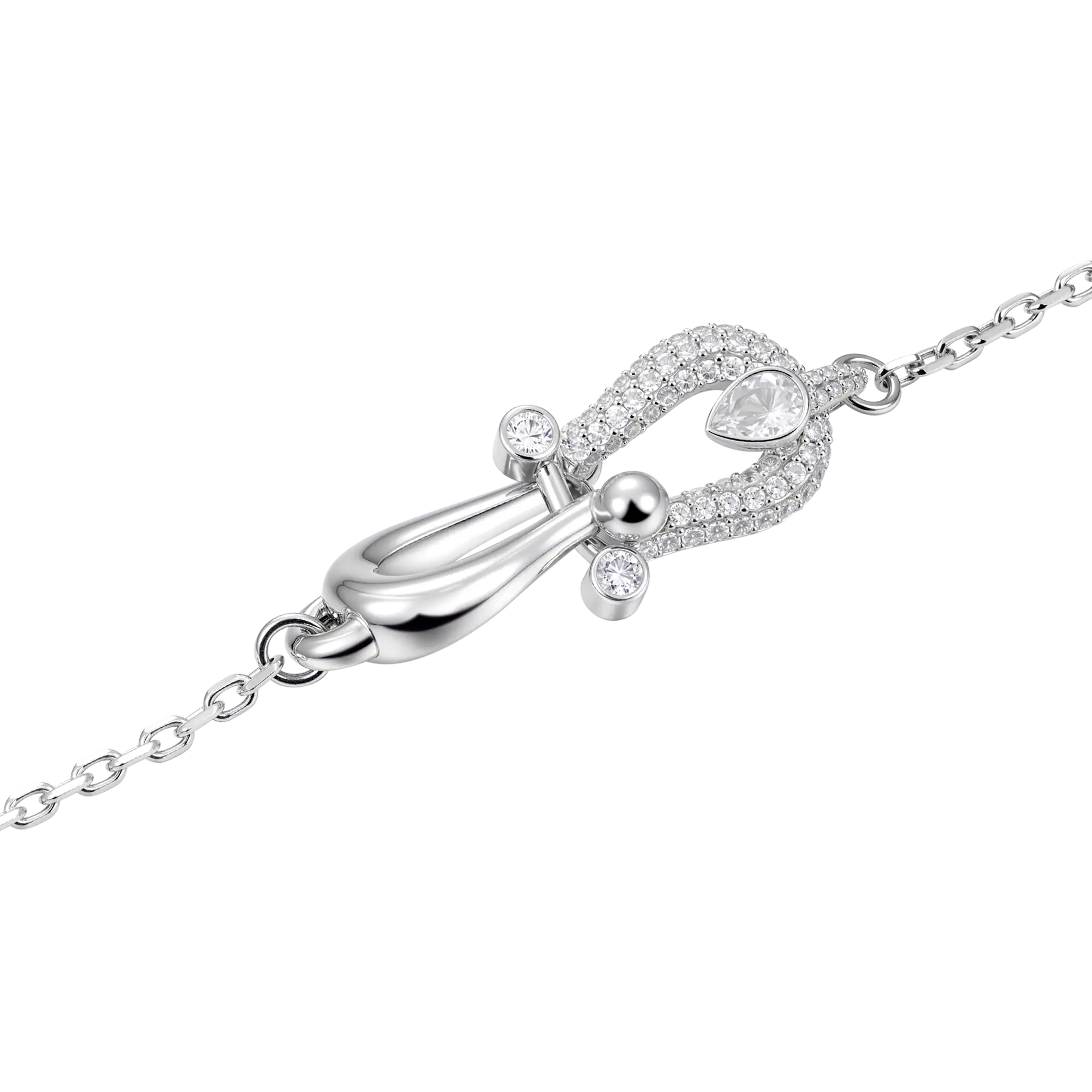 Moissanite Horseshoe Locked Luck Necklace