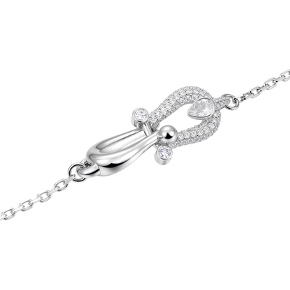 Moissanite Horseshoe Locked Luck Necklace