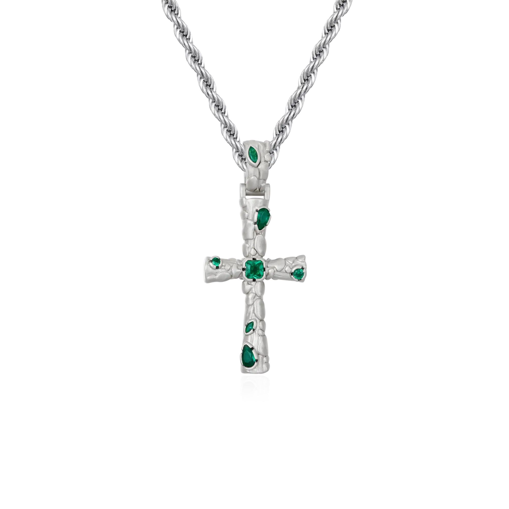 Stone-textured Cross Pendant