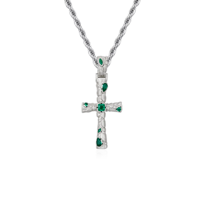 Stone-textured Cross Pendant