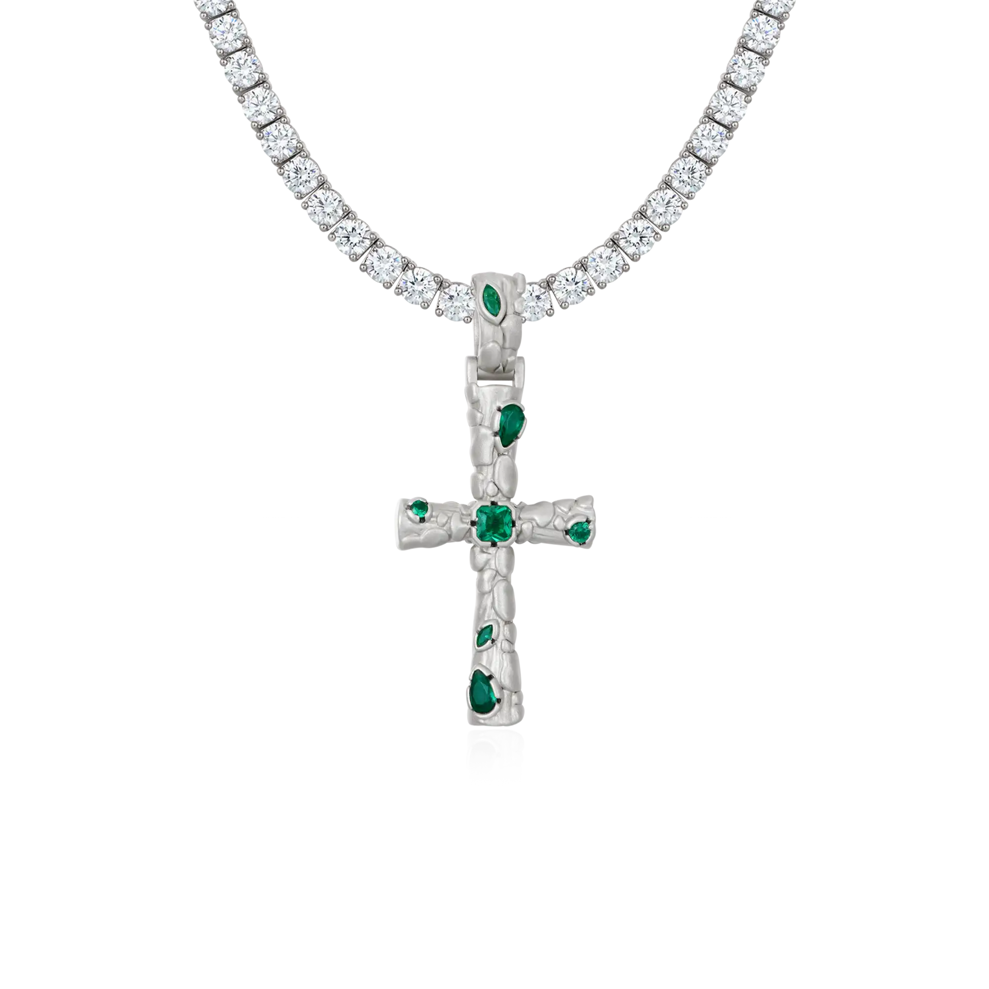 Stone-textured Cross Pendant