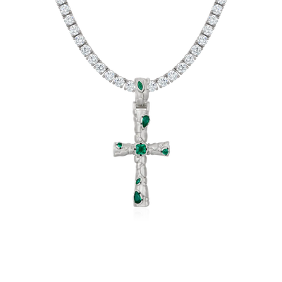 Stone-textured Cross Pendant