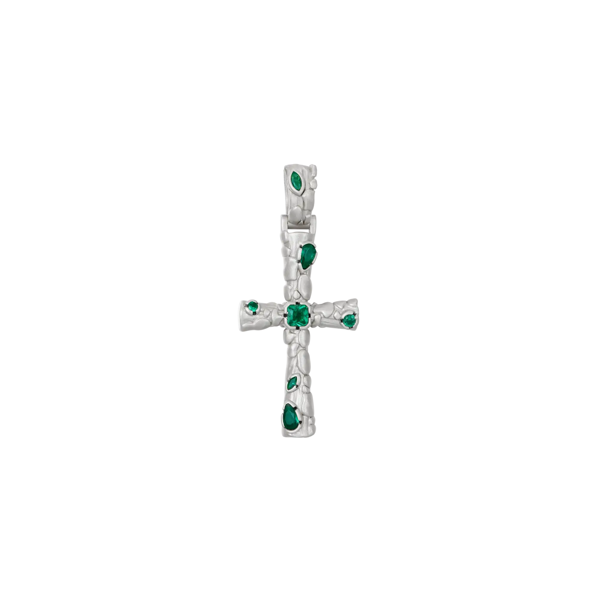 Stone-textured Cross Pendant