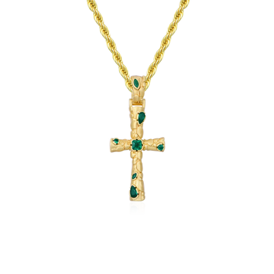 Stone-textured Cross Pendant