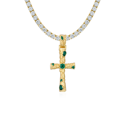 Stone-textured Cross Pendant