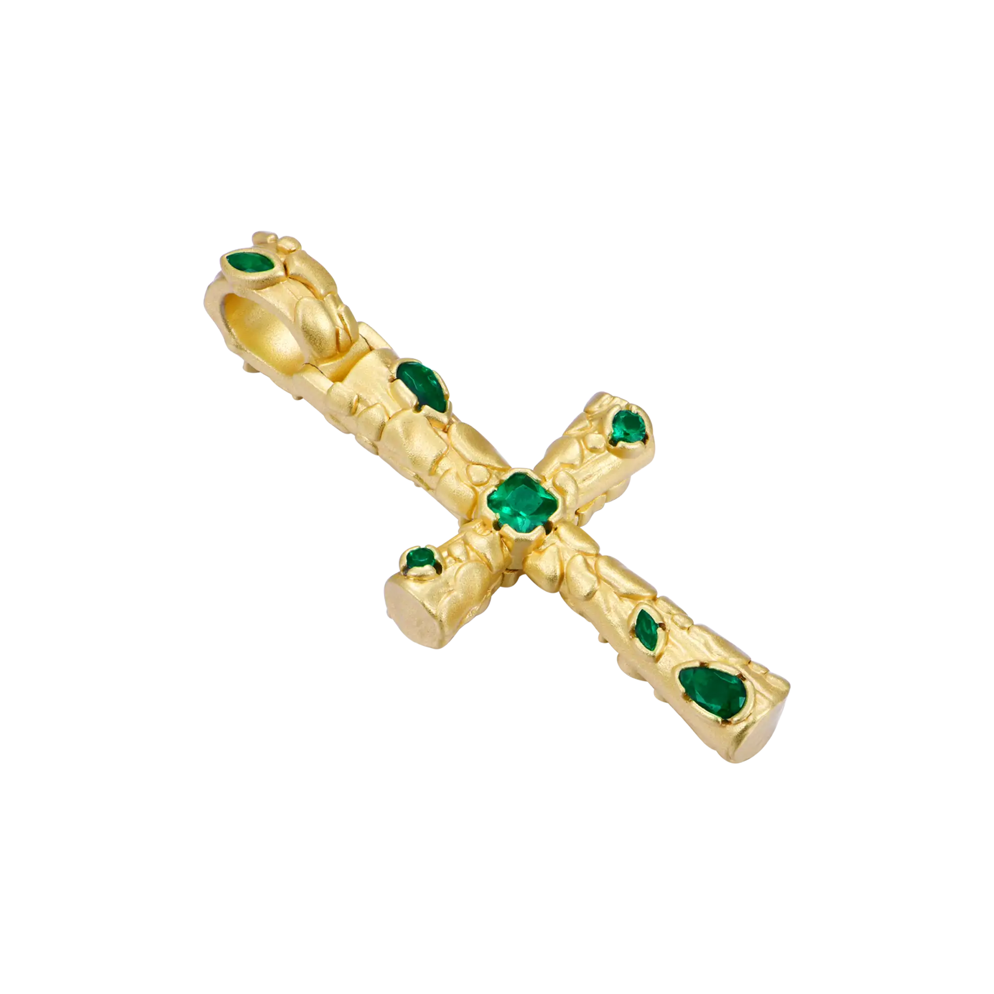 Stone-textured Cross Pendant