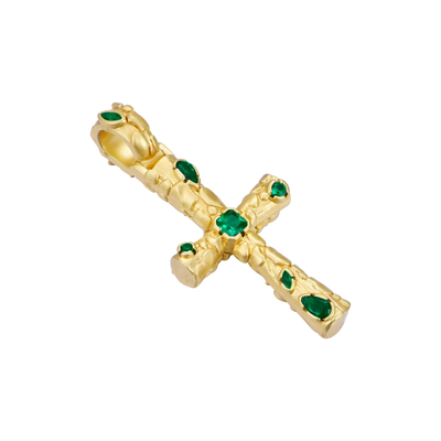 Stone-textured Cross Pendant