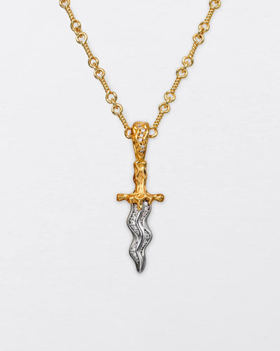 22K Melting Dagger Pendant