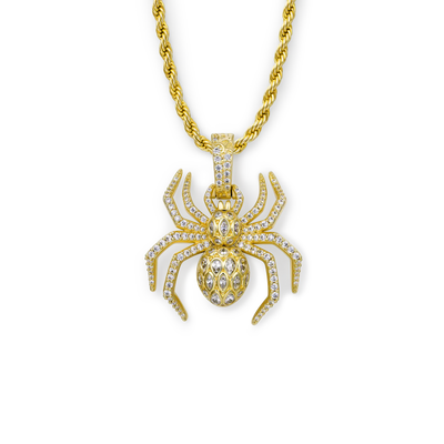 Sparkling 3D Spider Pendant