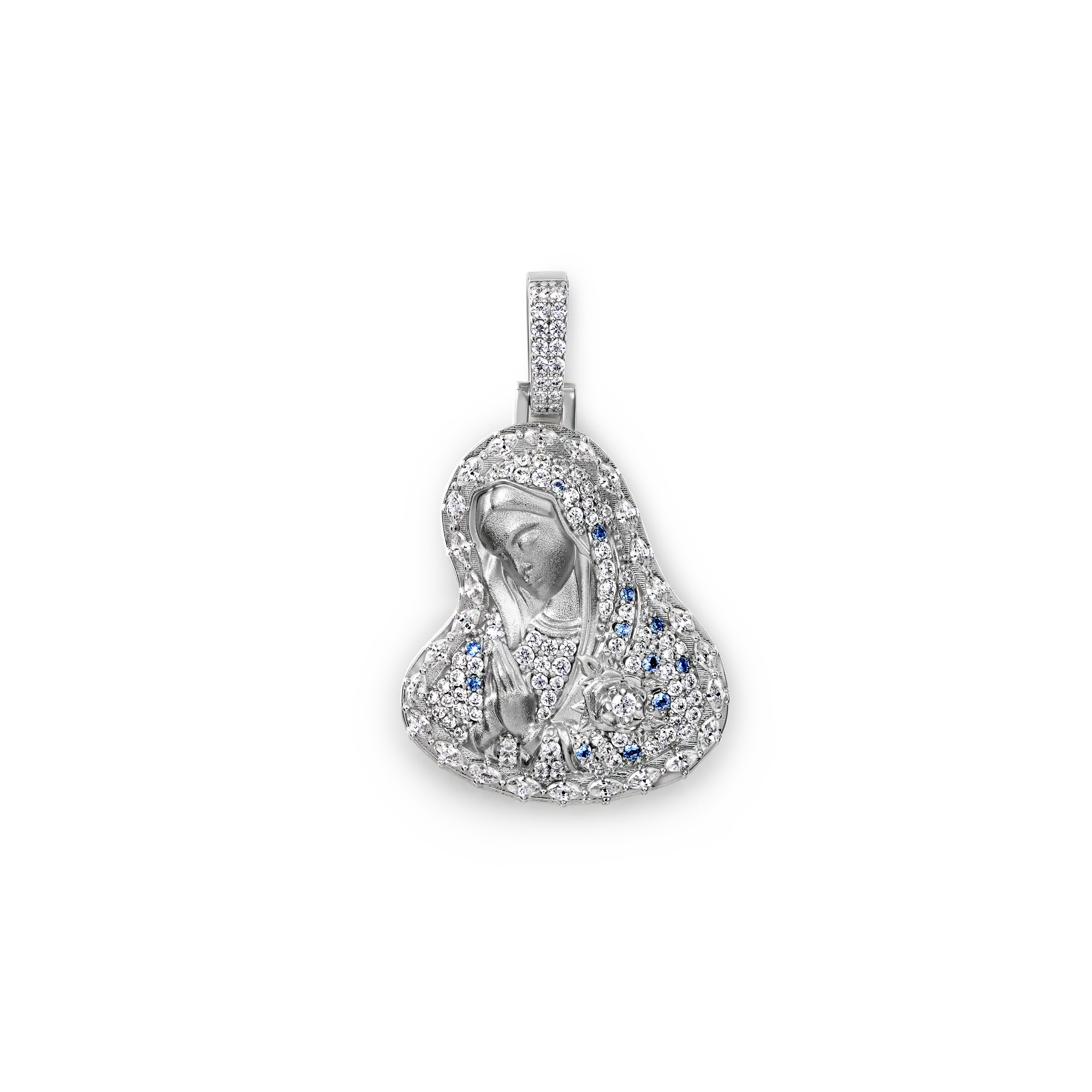 Virgin Mary Prayer Halo Pendant