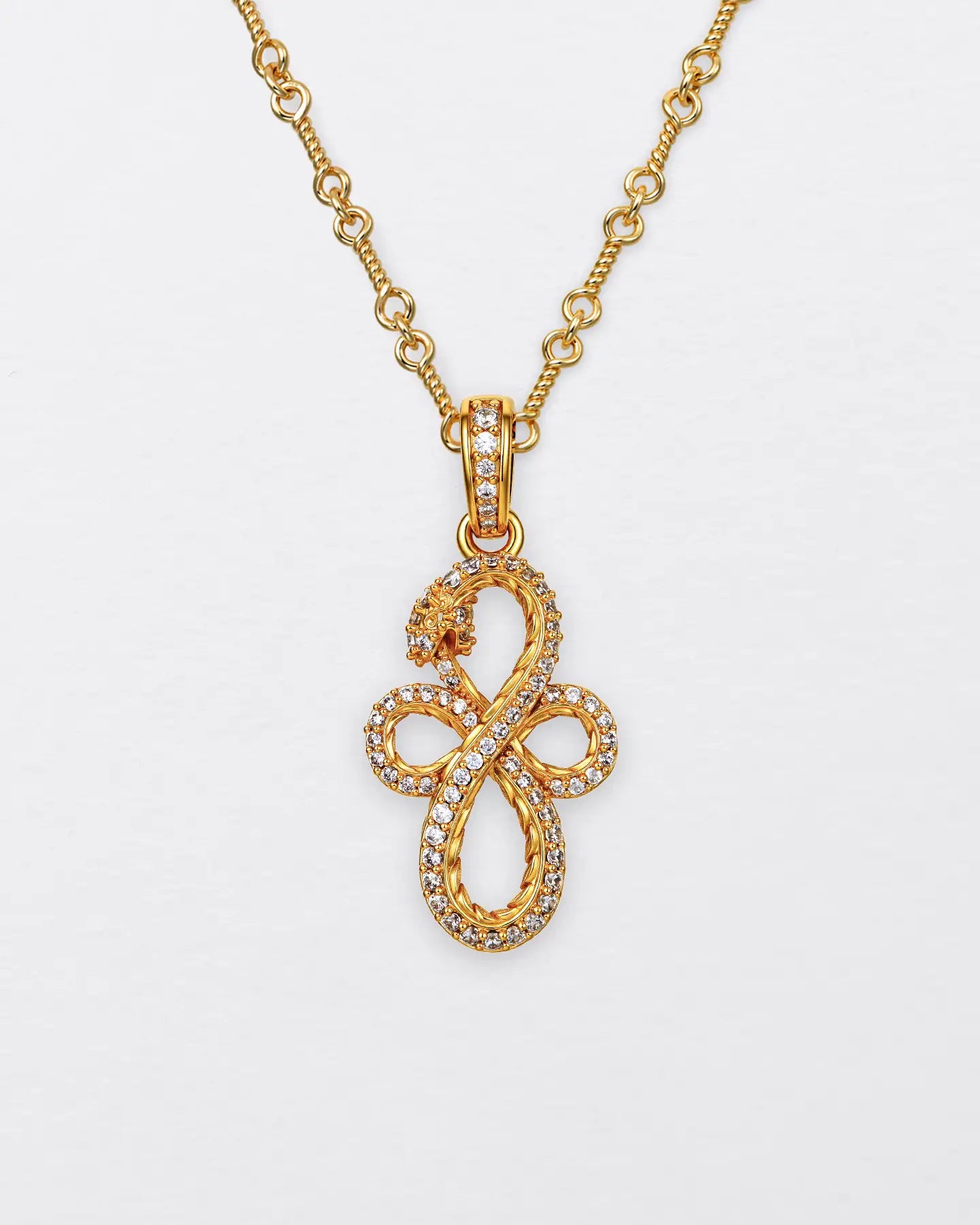 22K Infinity Snake Pendant