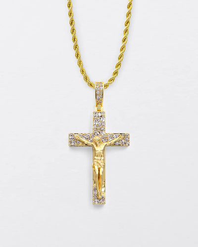 Fancy-Cut Jesus Cross Pendant