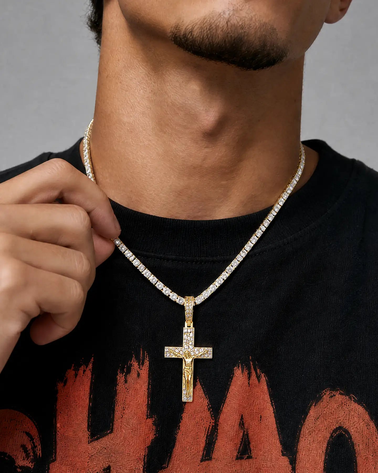Fancy-Cut Jesus Cross Pendant